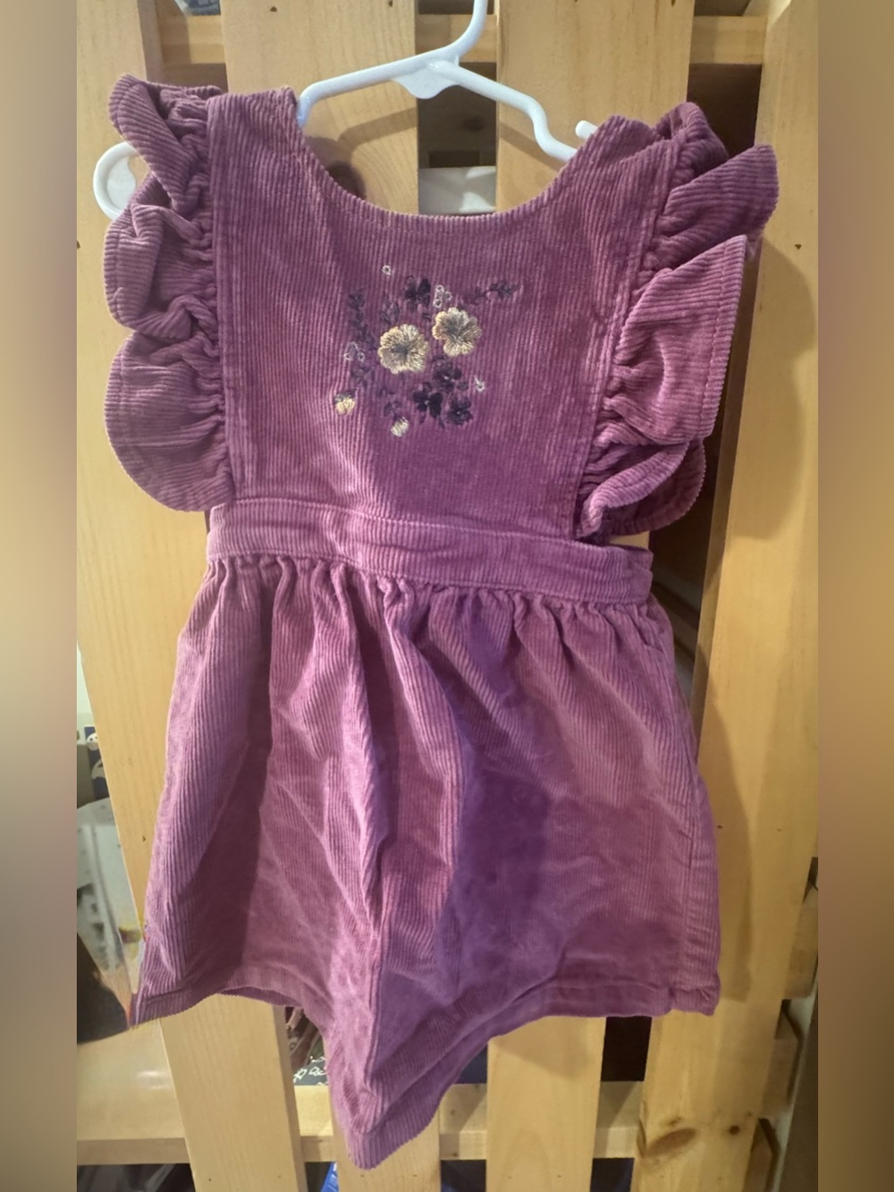 Jamie Kay Embroidered Corduroy Holly Dress In Wild Plum - size 3y